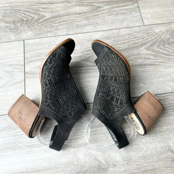 Vince Camuto Keannie Leather Open toe Stacked Block Heel Sandal - Picture 7 of 13